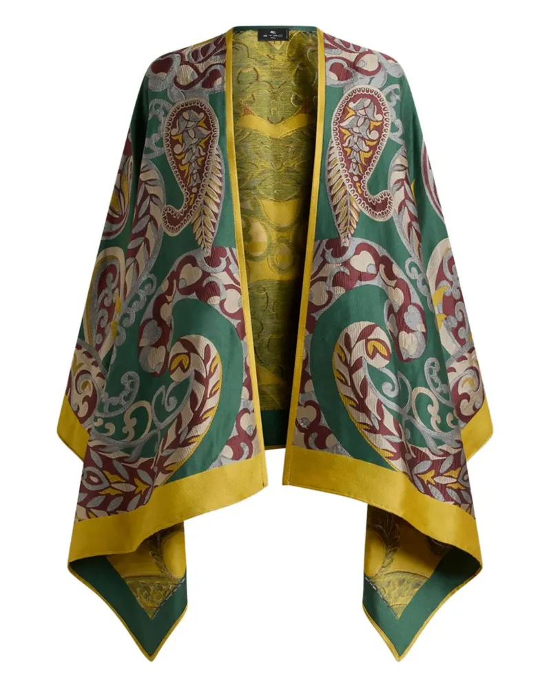 Etro Cape mit Paisley-Motiv - Grün Grün