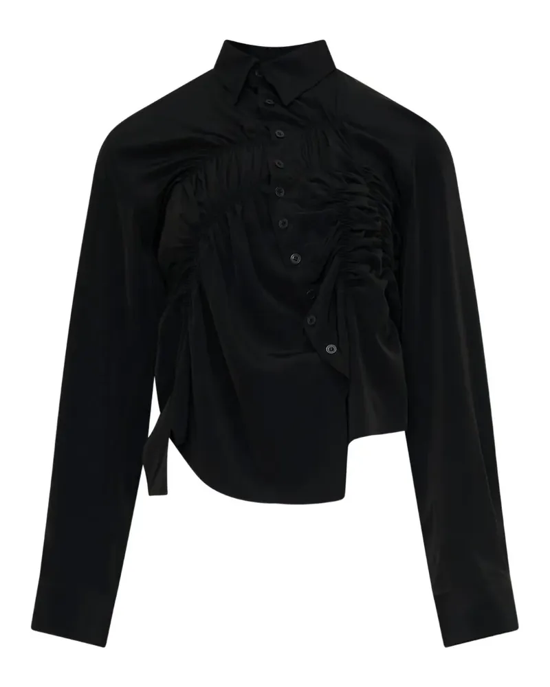 Yohji Yamamoto Asymmetrisches Hemd - Schwarz Schwarz
