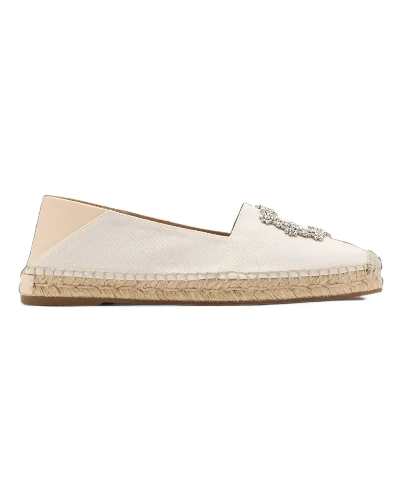 Manolo Blahnik Hangrilla crystal-embellished espadrilles - Nude Nude