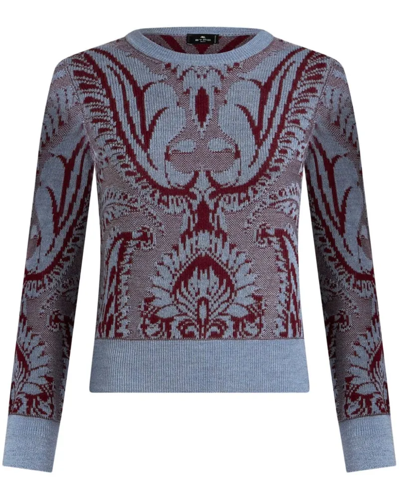 Etro Jacke mit Blumenjacquard-Strick - Blau Blau