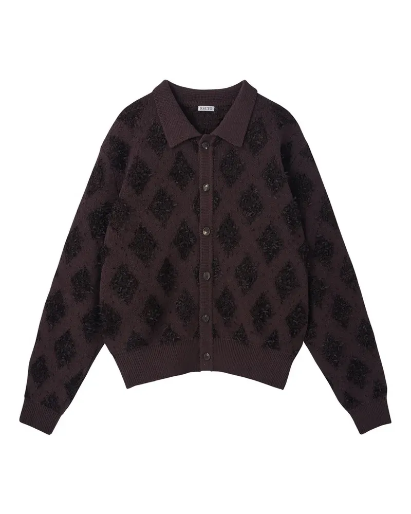 RECTO Cardigan mit Argyle-Muster - Braun Braun