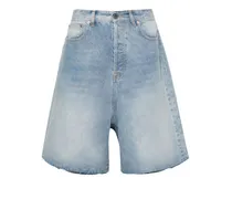 Halbhohe Jeans-Shorts mit weitem Bein