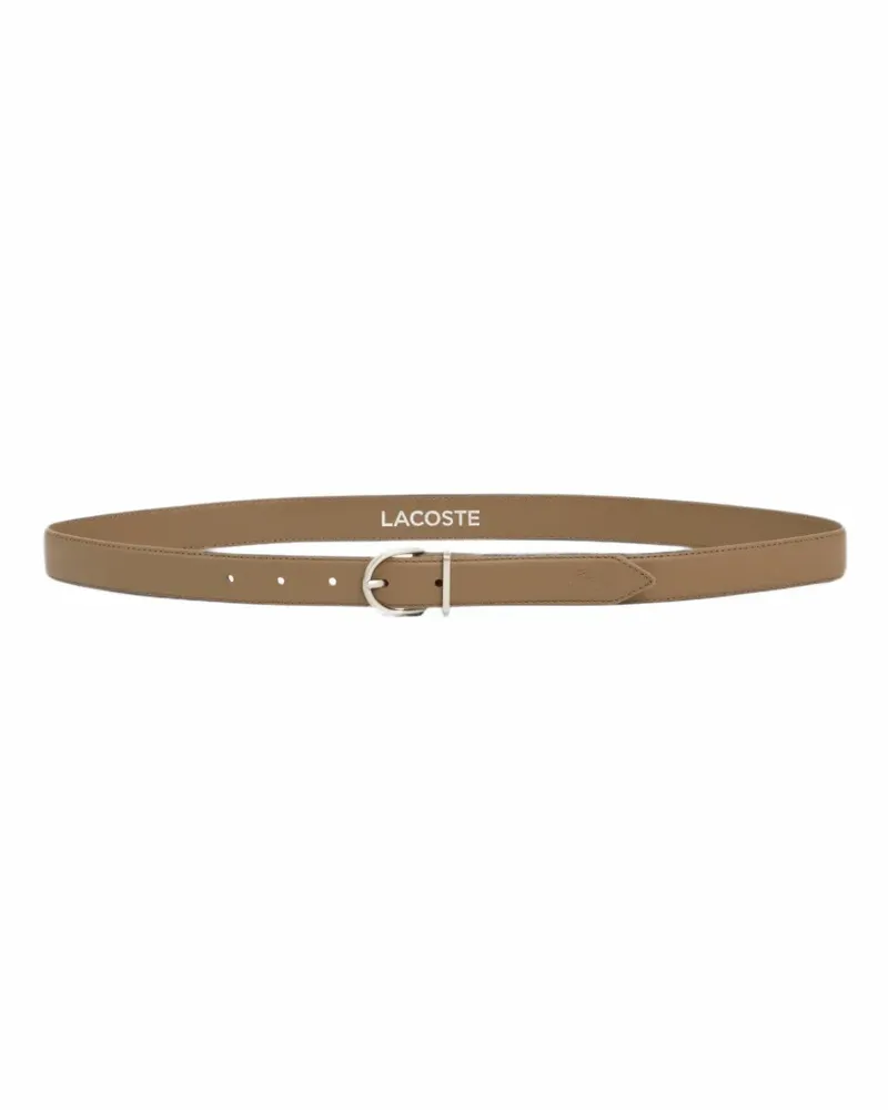 Lacoste Crocodelle Gürtel aus glattem Leder - Nude Nude
