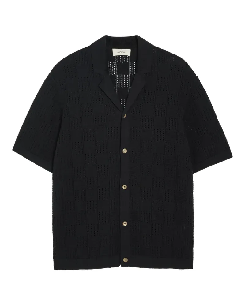 LES DEUX camp-collar shirt - Schwarz Schwarz