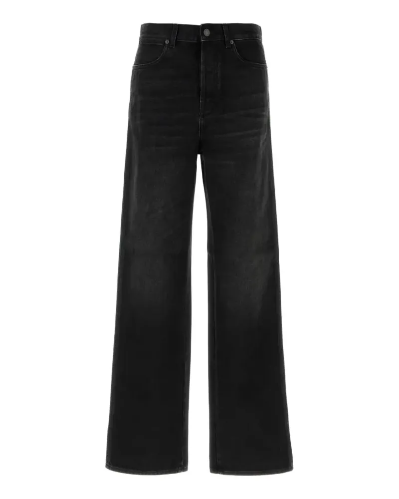 Gucci Weite Jeans mit Webstreifen - Schwarz Schwarz