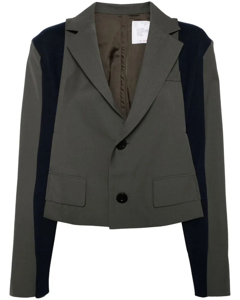 Sacai Asymmetrischer Blazer Grün