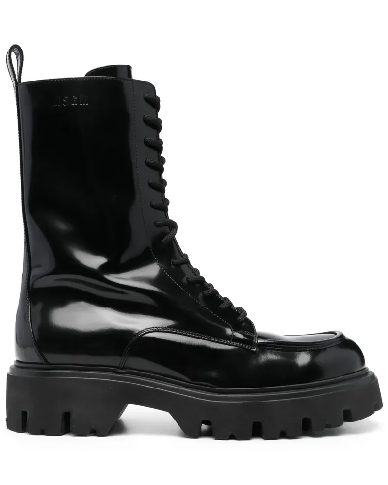 MSGM Knöchelhohe Schnürstiefel - Schwarz Schwarz