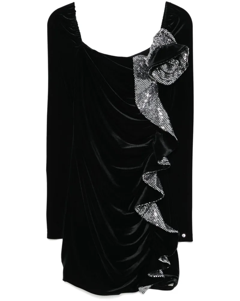 NISSA Samt-Minikleid mit Pailletten - Schwarz Schwarz