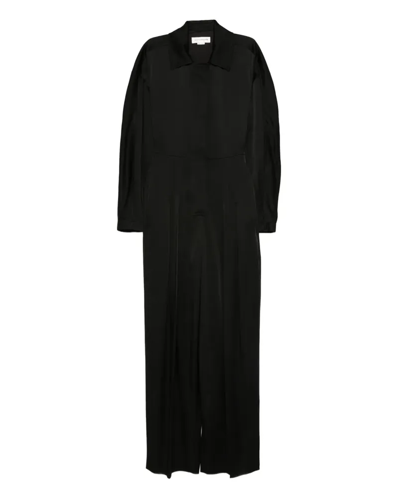 Victoria Beckham Jumpsuit mit Falten - Schwarz Schwarz