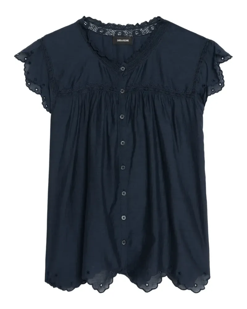 Zadig & Voltaire Tika Tomboy scalloped-hem blouse - Blau Blau