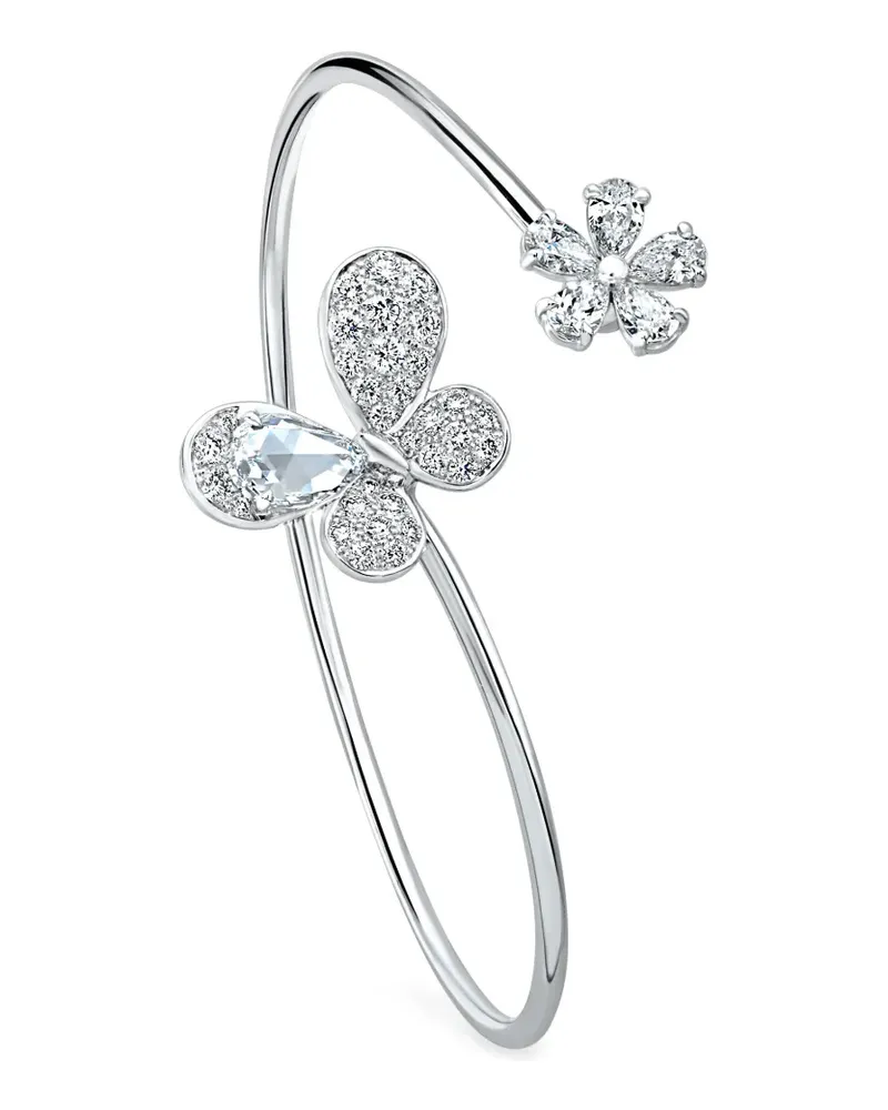 David Morris 18kt Weißgoldarmspange mit Diamanten - Silber Silber