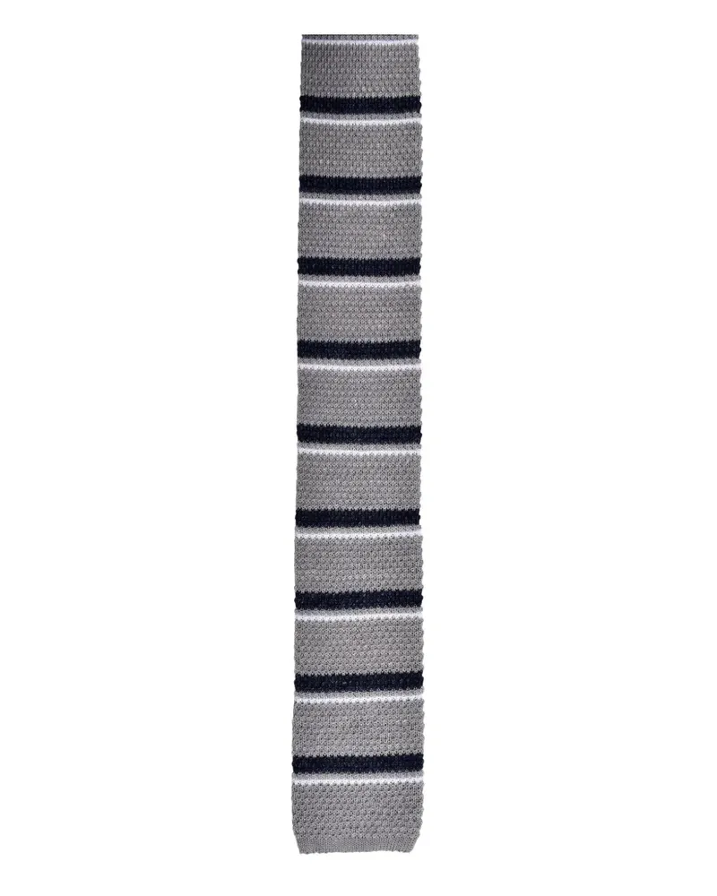 Brunello Cucinelli Gestreifte Strickkrawatte - Grau Grau
