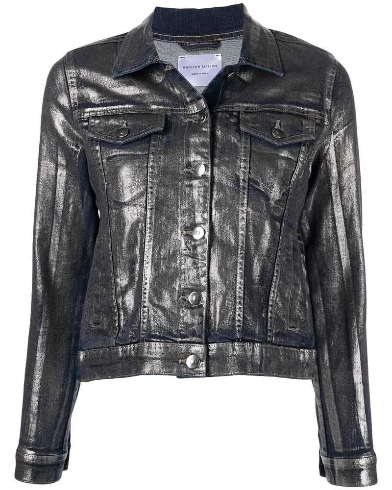 MADISON.MAISON Jeansjacke im Metallic-Look Silber