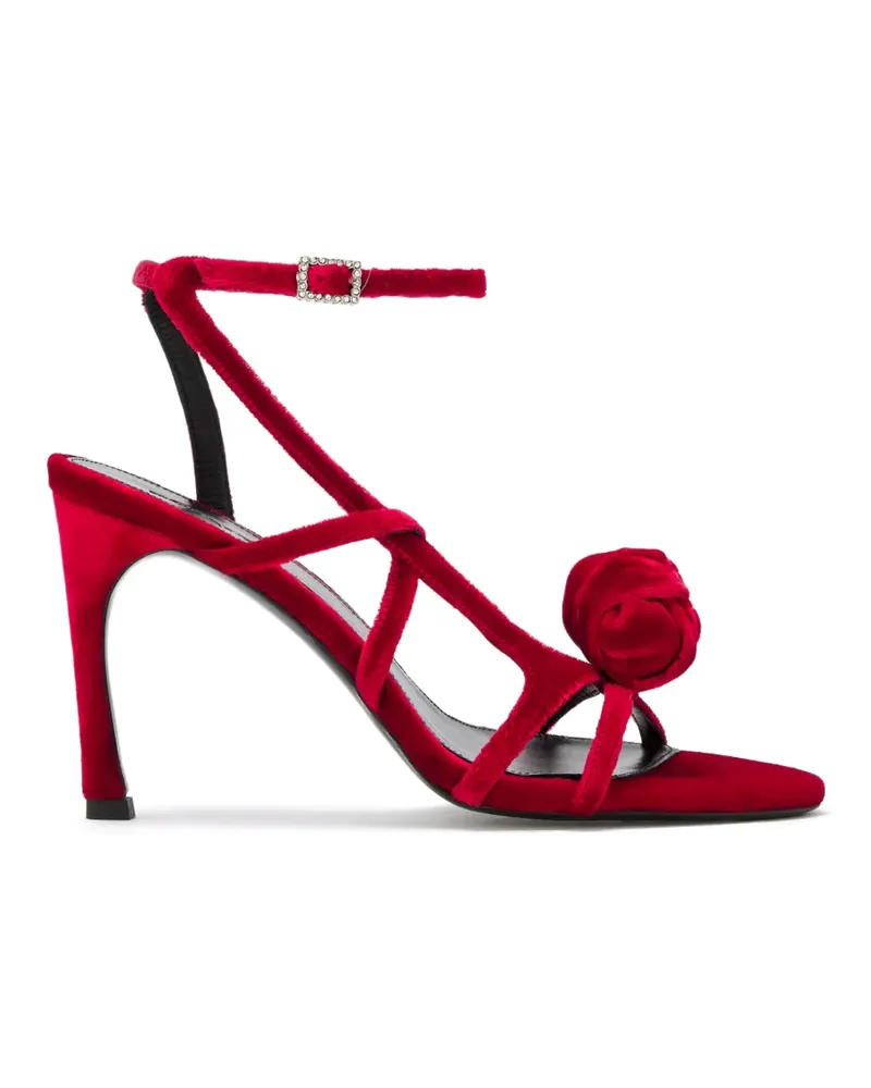 ROTATE Birger Christensen Sandalen aus Samt Rot
