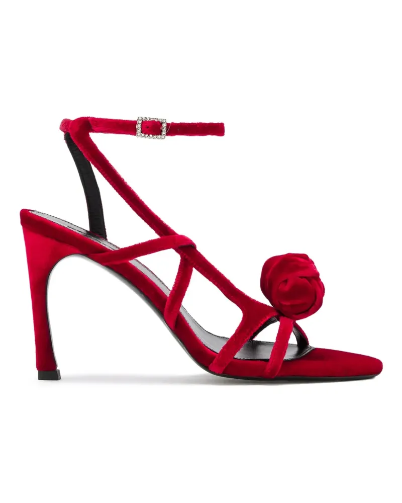 ROTATE Birger Christensen Sandalen aus Samt Rot