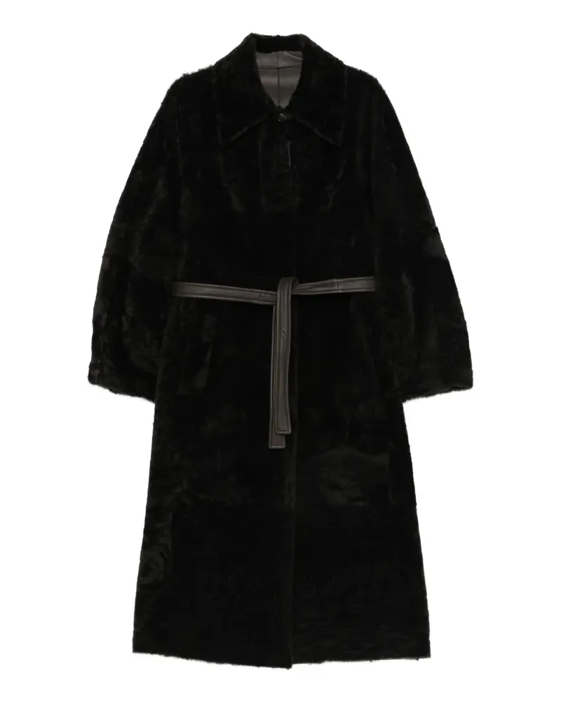 BLANCHA belted shearling coat - Braun Braun