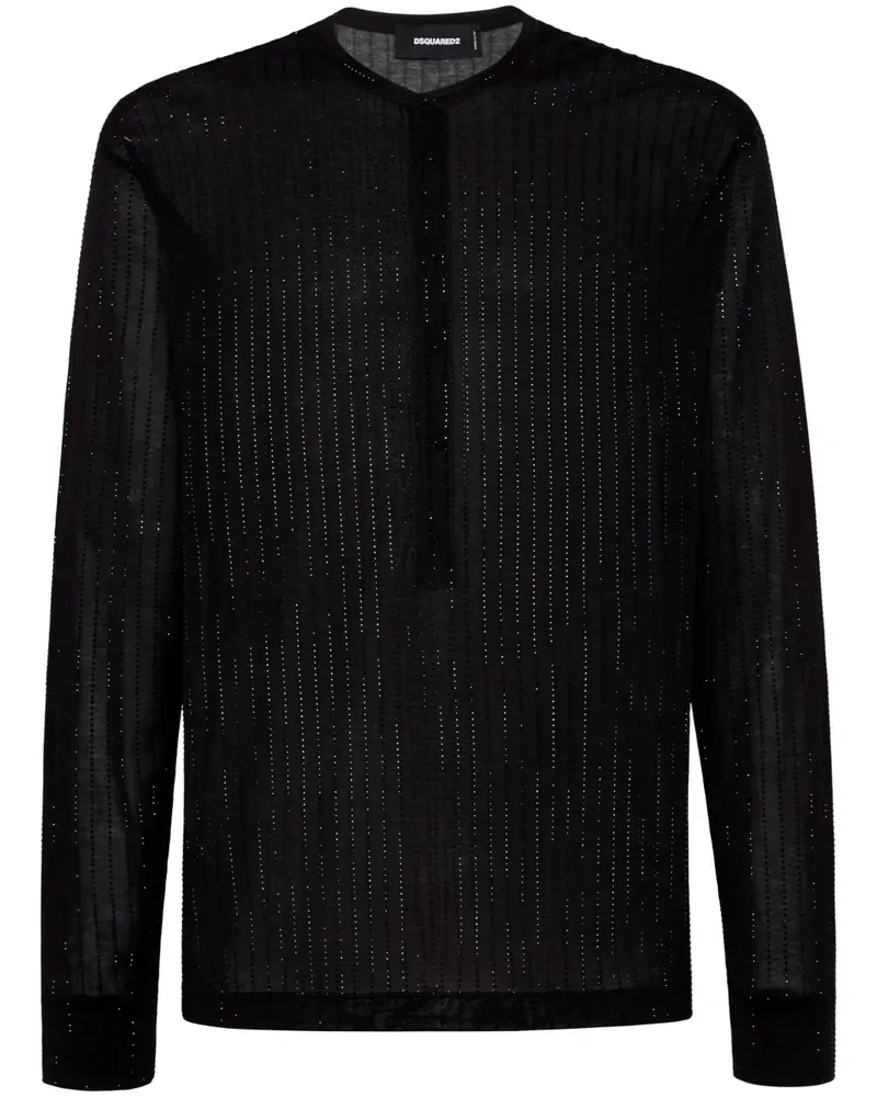 Dsquared2 T-Shirt mit Strass - Schwarz Schwarz