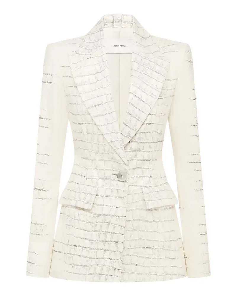 Alex Perry croc-embossed single-breasted blazer - Nude Nude