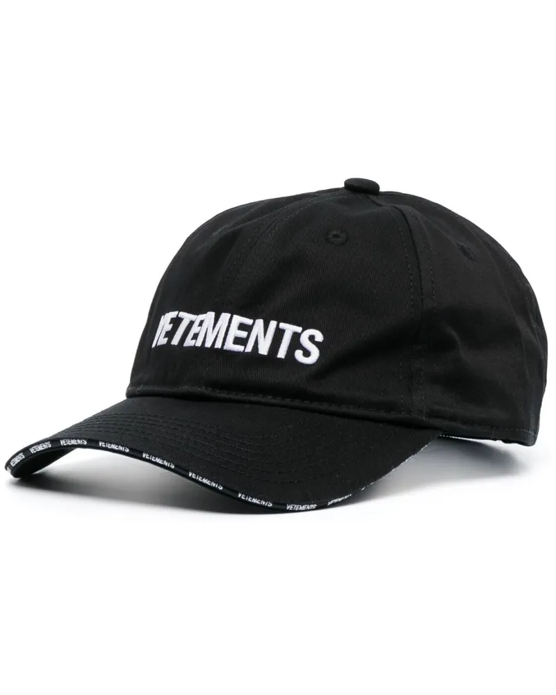 VETEMENTS Baseballkappe mit Logo-Stickerei - Schwarz Schwarz