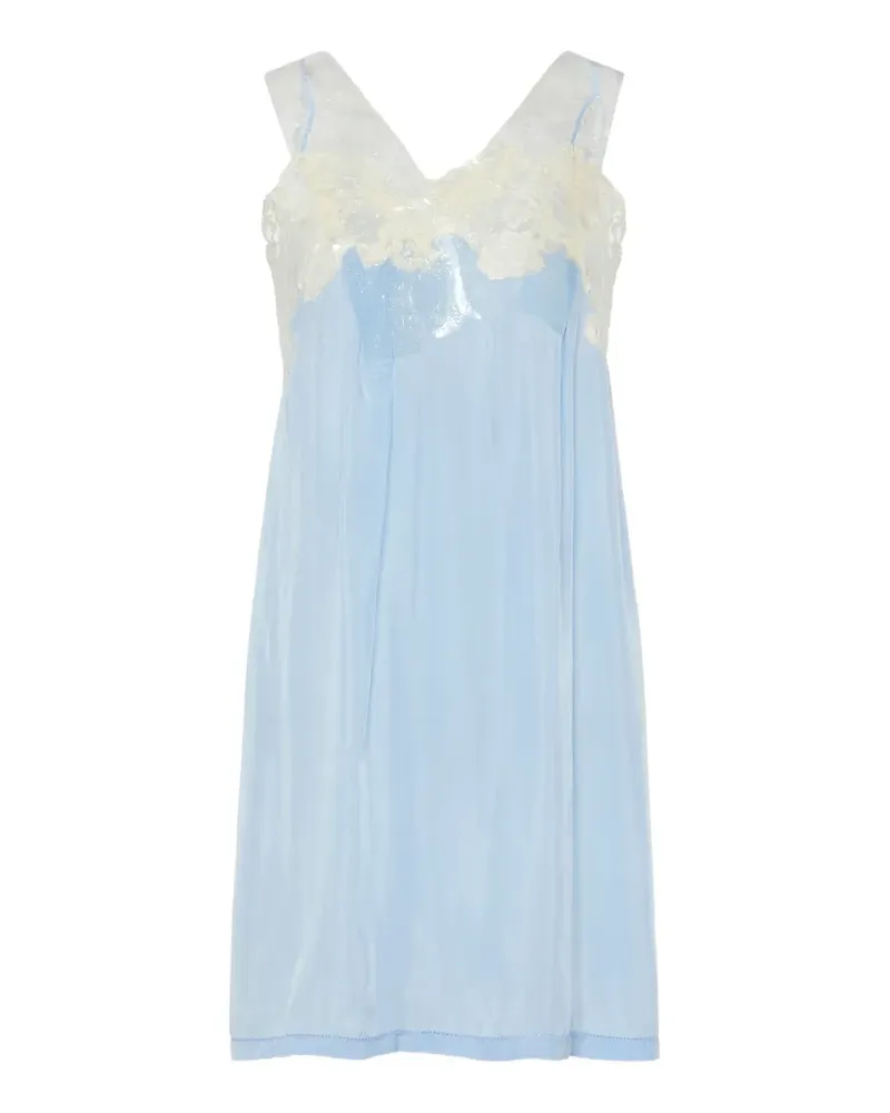 Maison Margiela Minikleid mit Spitzenbesatz - Blau Blau