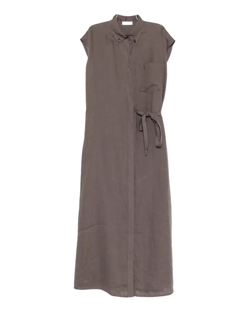 PANICALE Cashmere belted sleeveless midi dress - Braun Braun