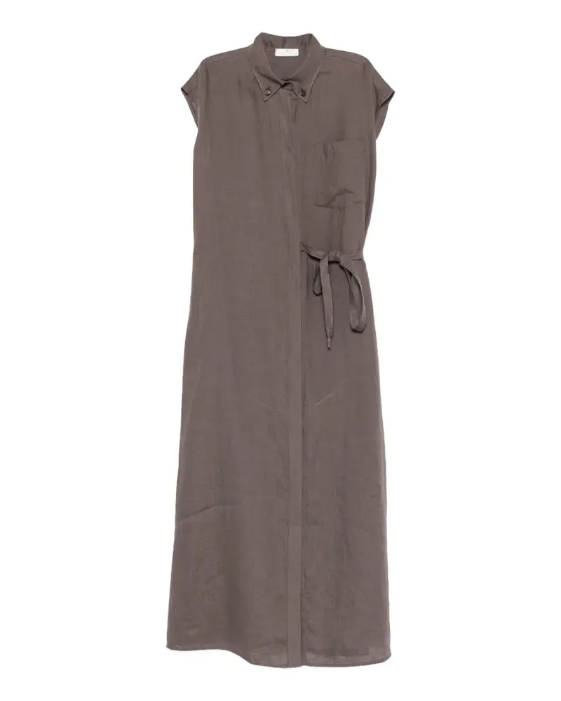 PANICALE Cashmere belted sleeveless midi dress - Braun Braun