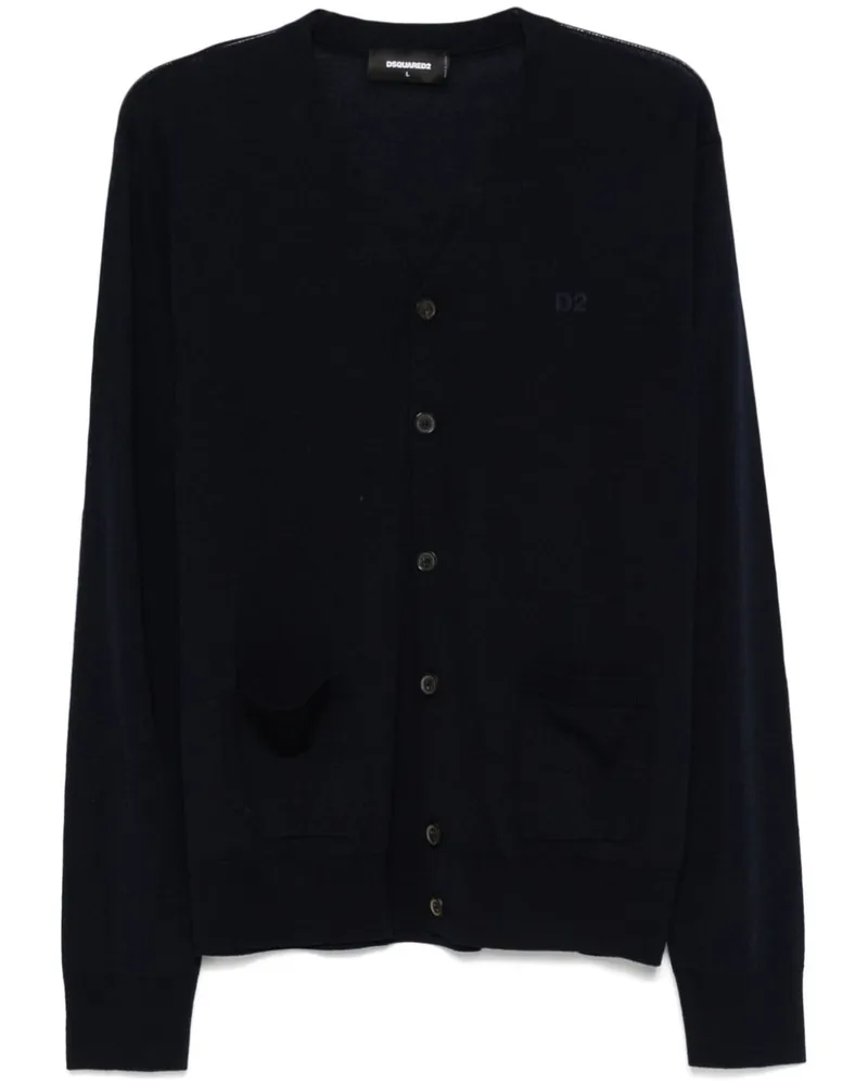Dsquared2 Cardigan mit Logo-Stickerei - Blau Blau