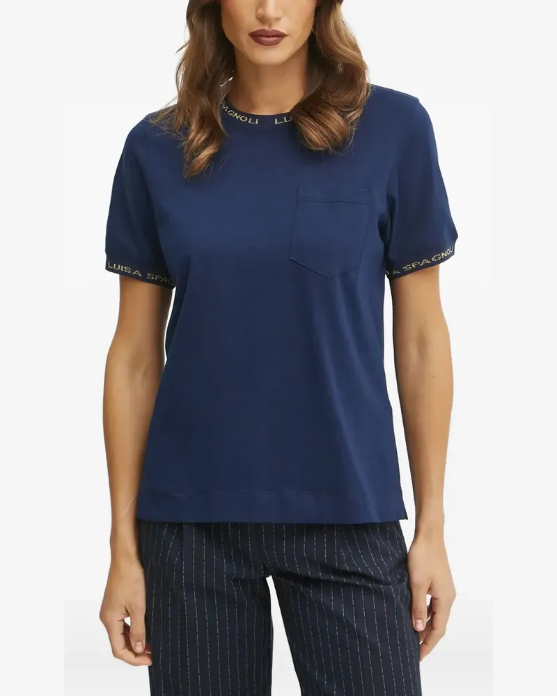 Luisa Spagnoli T-Shirt mit Tasche - Blau Blau