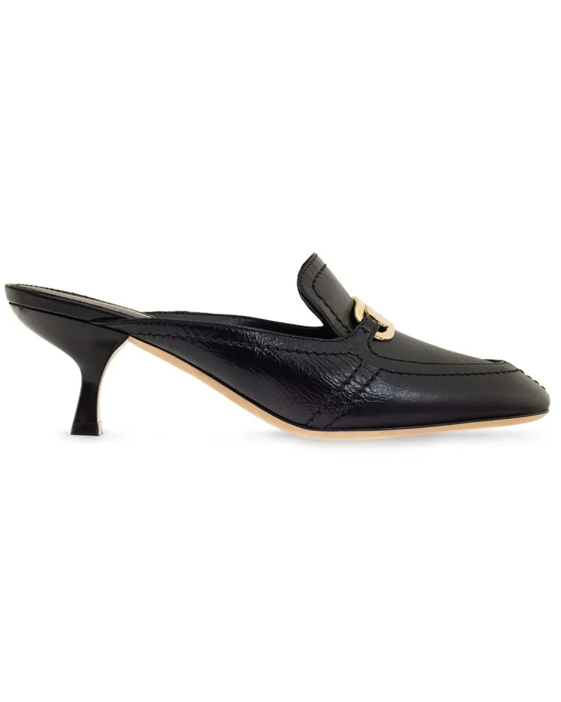 Ferragamo Mules mit Kroko-Effekt 55mm - Schwarz Schwarz