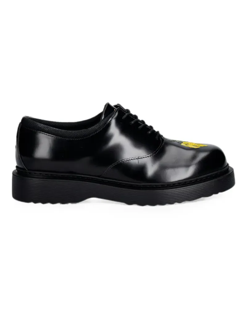 Filling Pieces flower-embroidered lace-up derby shoes - Schwarz Schwarz