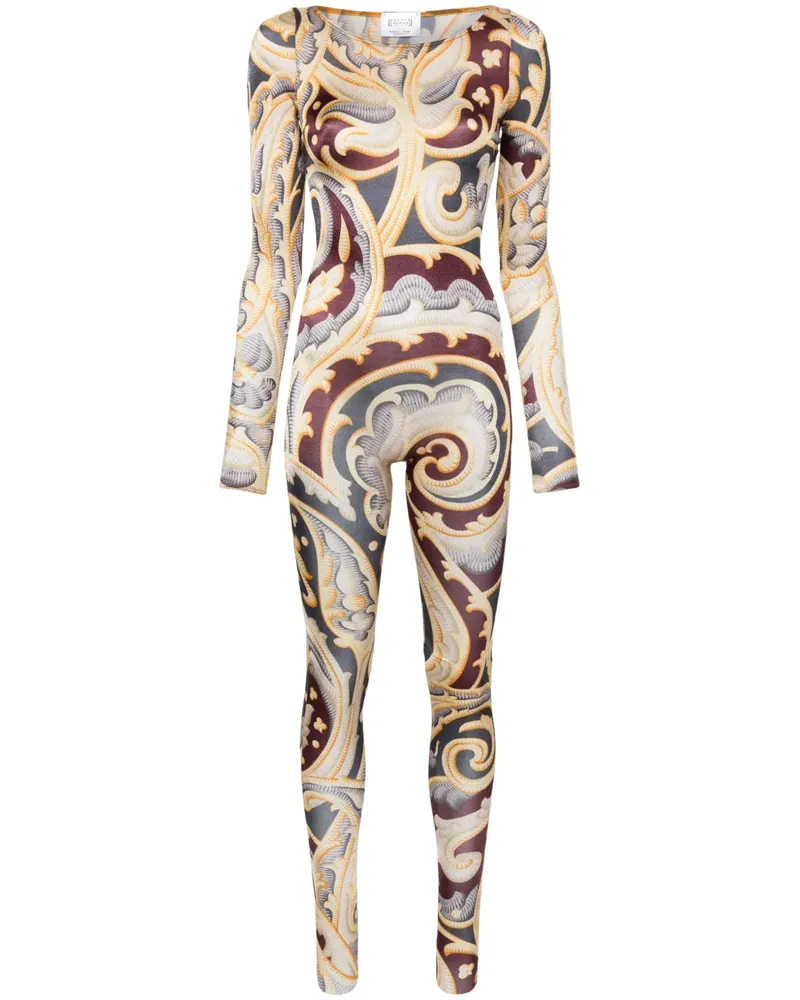Wolford x ETRO Catsuit mit Paisley-Print - Grau Grau
