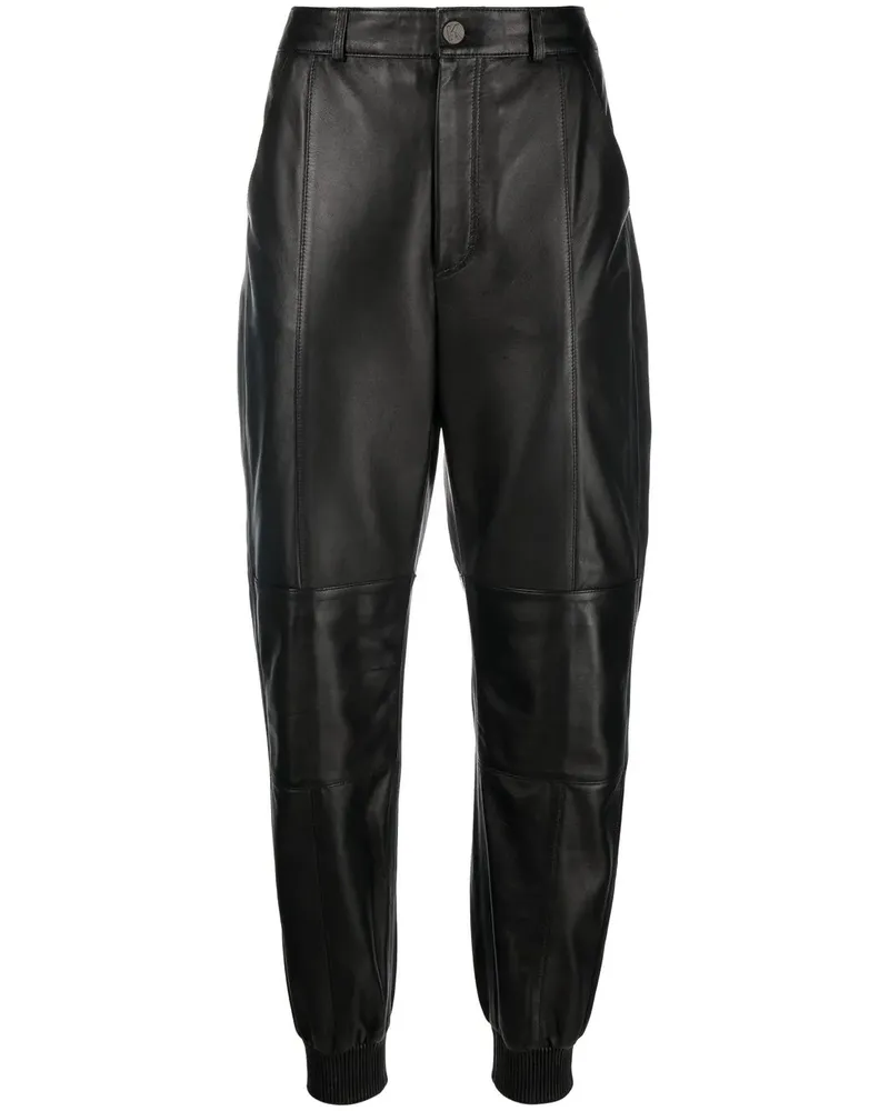 Karl Lagerfeld Tapered-Hose aus Leder - Schwarz Schwarz
