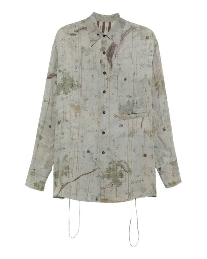 Ziggy Chen floral-print shirt - Grau Grau