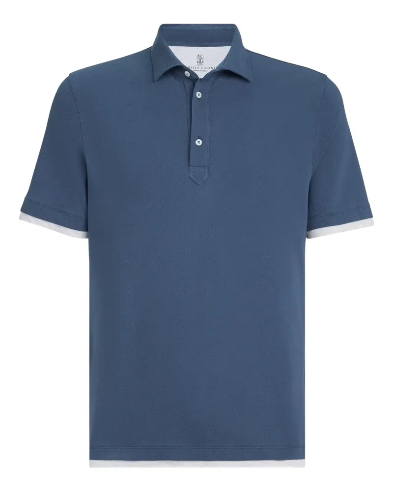 Brunello Cucinelli Poloshirt mit kurzen Ärmeln - Blau Blau