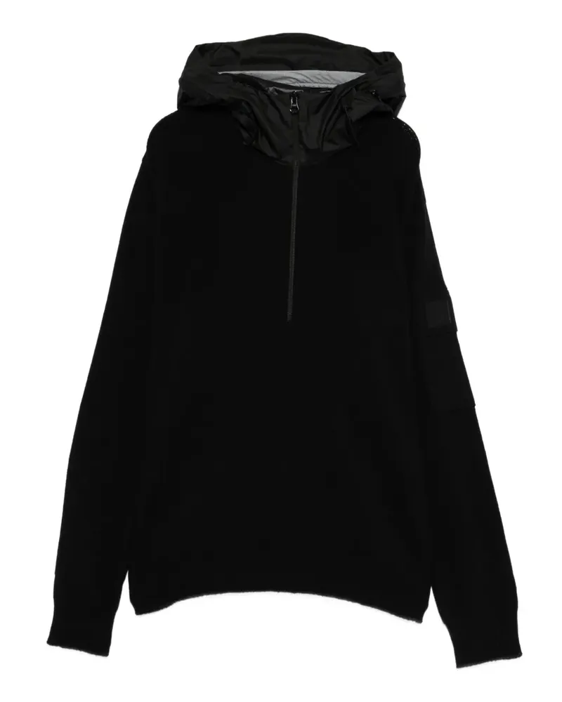 C.P. Company Hoodie mit kurzem Reißverschluss - Schwarz Schwarz