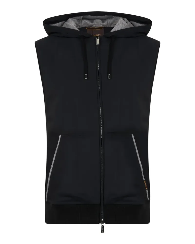 MOORER sleeveless hooded waistcoat - Schwarz Schwarz