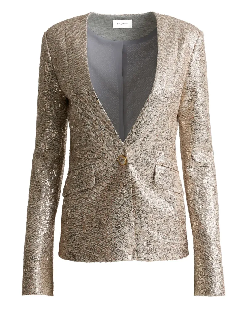 ST. JOHN Jacke mit Pailletten - Nude Nude