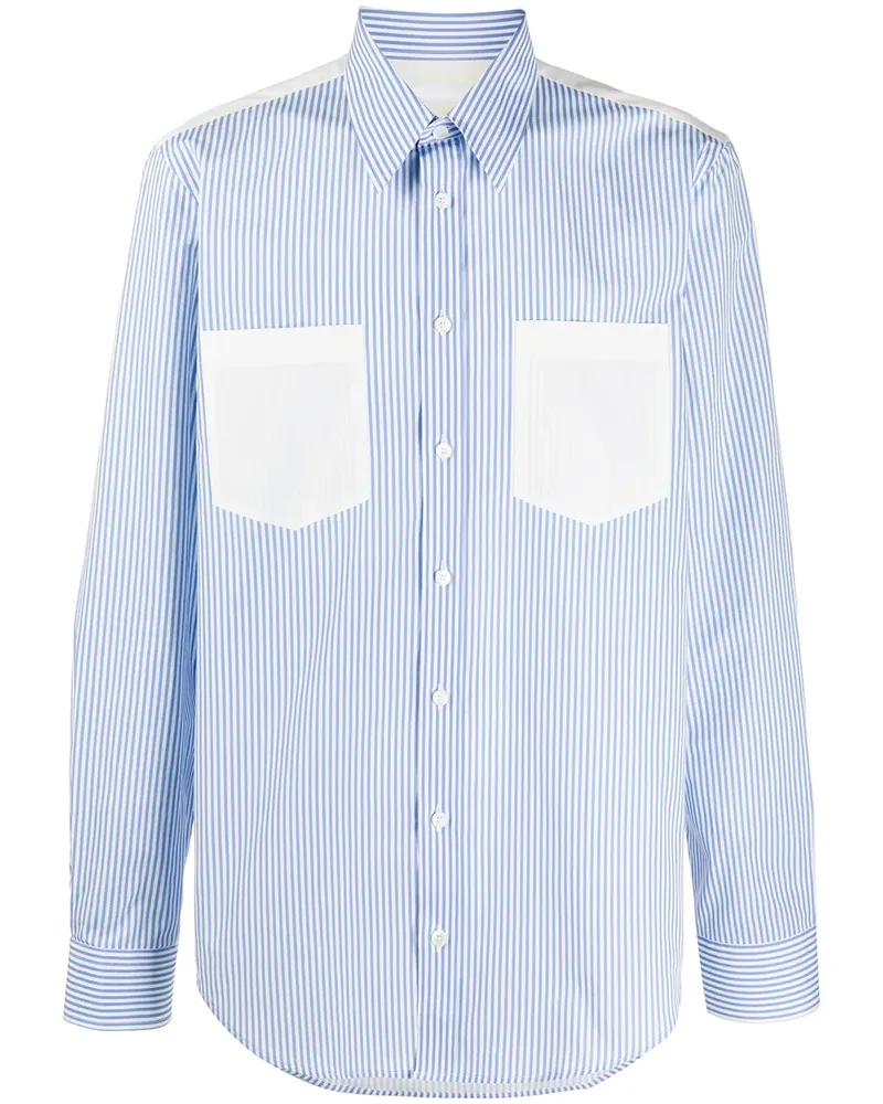 Helmut Lang Gestreiftes Hemd - Blau Blau