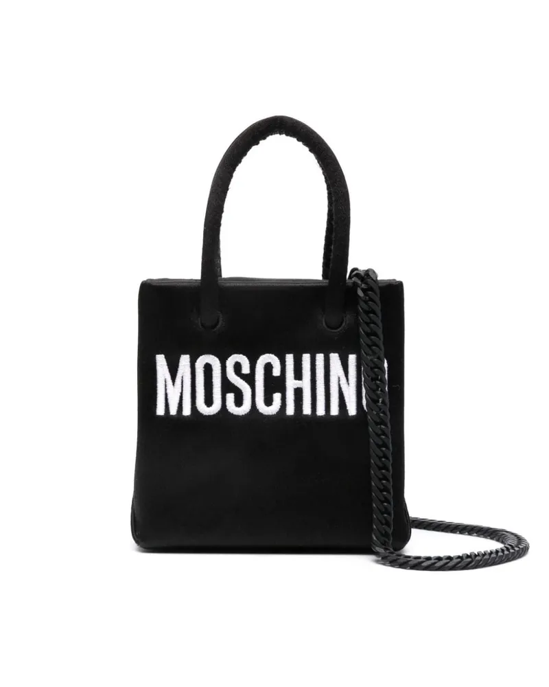 Moschino Mini-Tasche mit Logo-Stickerei Schwarz