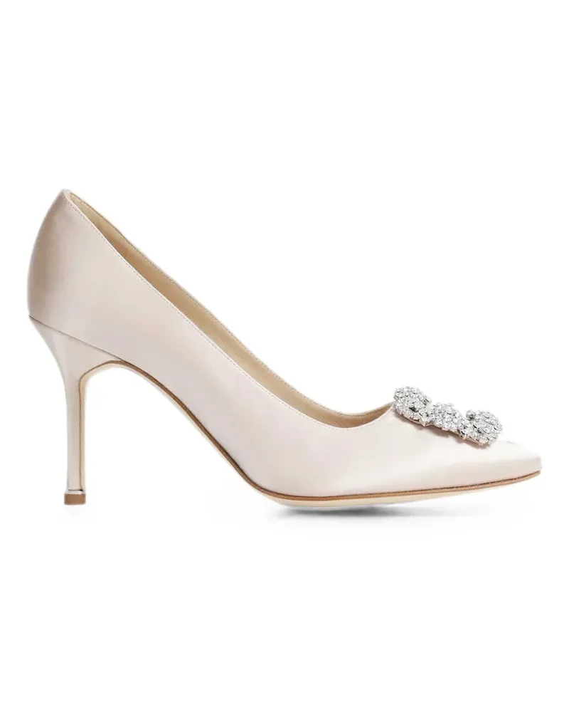 Manolo Blahnik Hangisi Pumps mit Kristallen - Nude Nude
