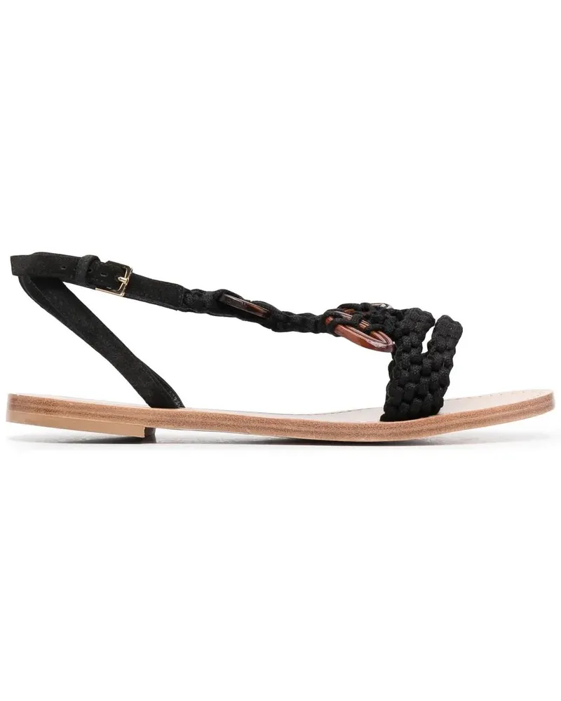 Alberta Ferretti Sandalen mit gewebten Riemen - Schwarz Schwarz