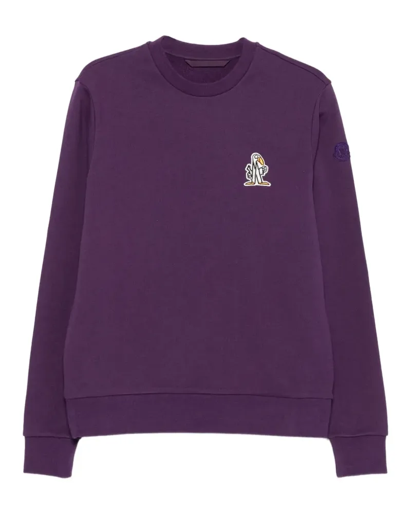 Moncler Pullover mit Logo-Patch - Violett Violett
