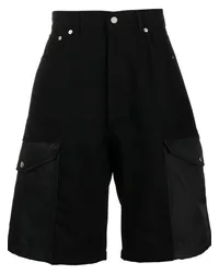 Alexander McQueen Hybrid Jeans-Shorts mit Cargotaschen Schwarz