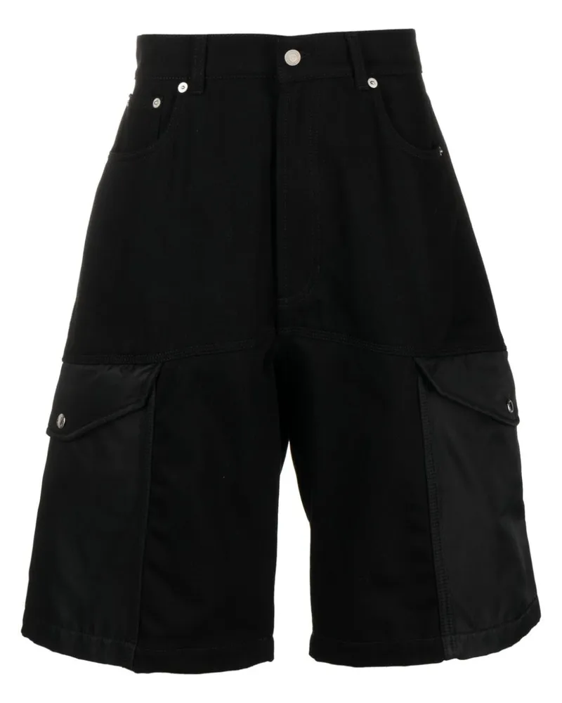 Alexander McQueen Hybrid Jeans-Shorts mit Cargotaschen - Schwarz Schwarz