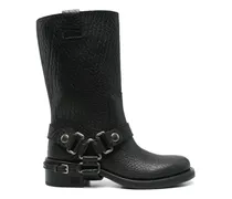 Stiefeletten aus Leder - Schwarz