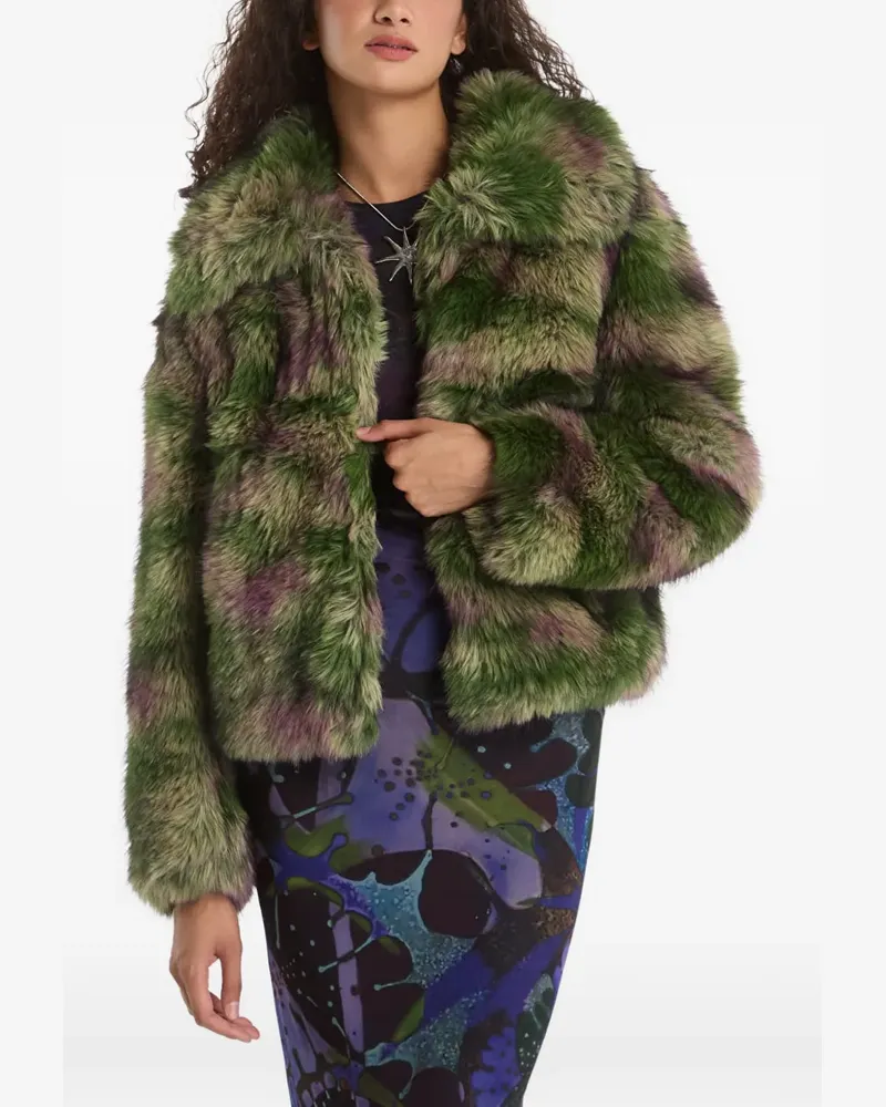 Desigual Mantel aus Faux Fur - Grün Grün