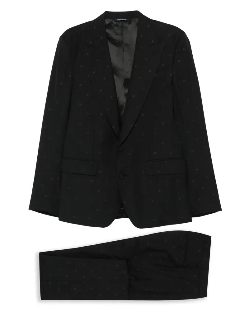 Dolce & Gabbana Anzug mit Nadelstreifen-Monogramm - Schwarz Schwarz