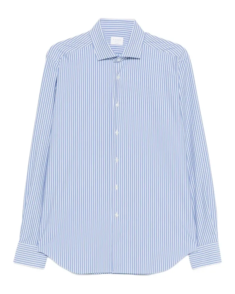 XACUS Gestreiftes Taylor Hemd - Blau Blau