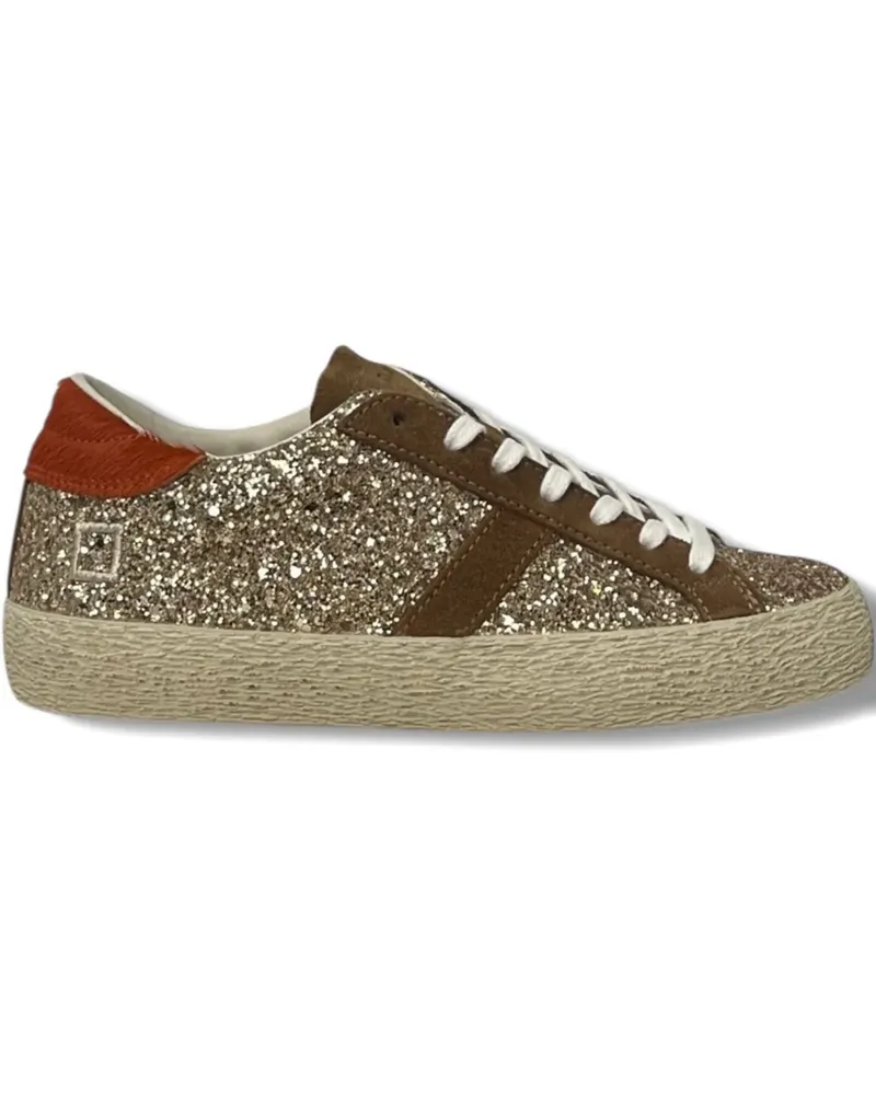 D.A.T.E. Hill Low Sneakers im Glitter-Look - Braun Braun