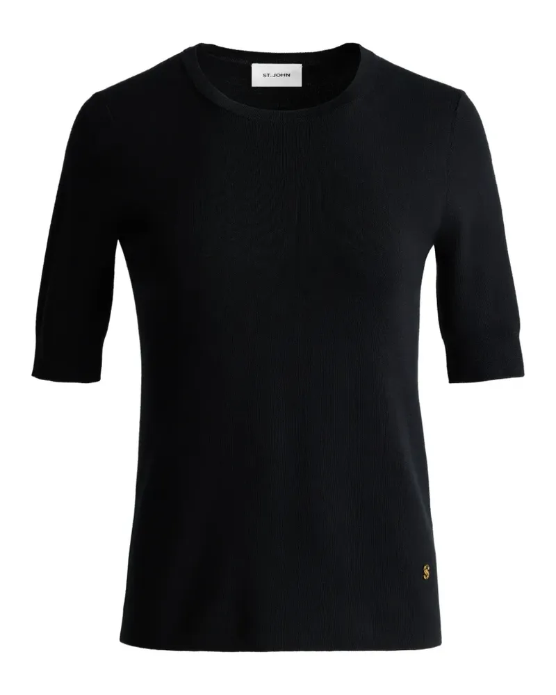 ST. JOHN short sleeve cotton T-shirt - Schwarz Schwarz
